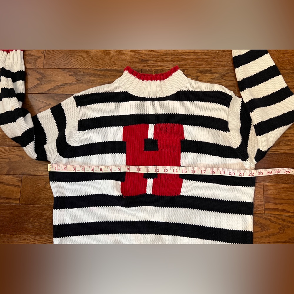 Vintage Tommy Hilfiger 90's Deadstock Sweater Varsity Big H Mock Prep Sz M - Picture 8 of 8